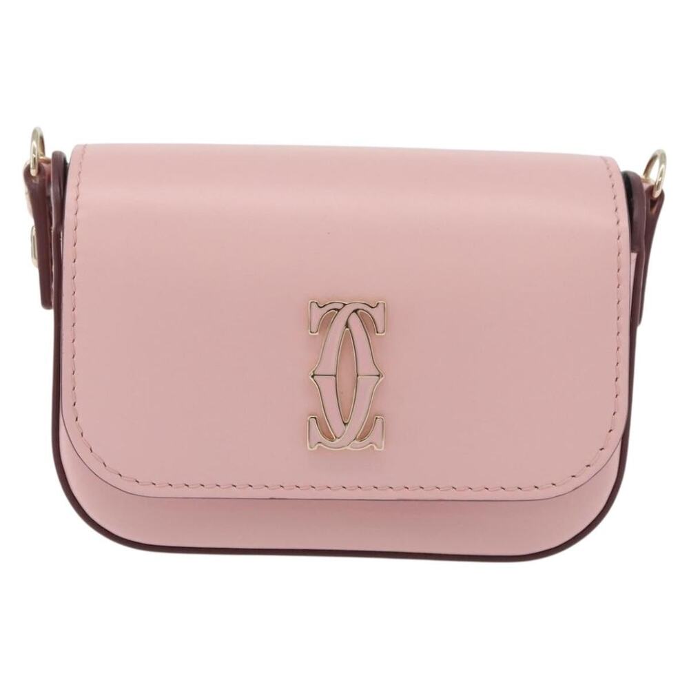 Cartier Leather Chain Shoulder Bag Pink